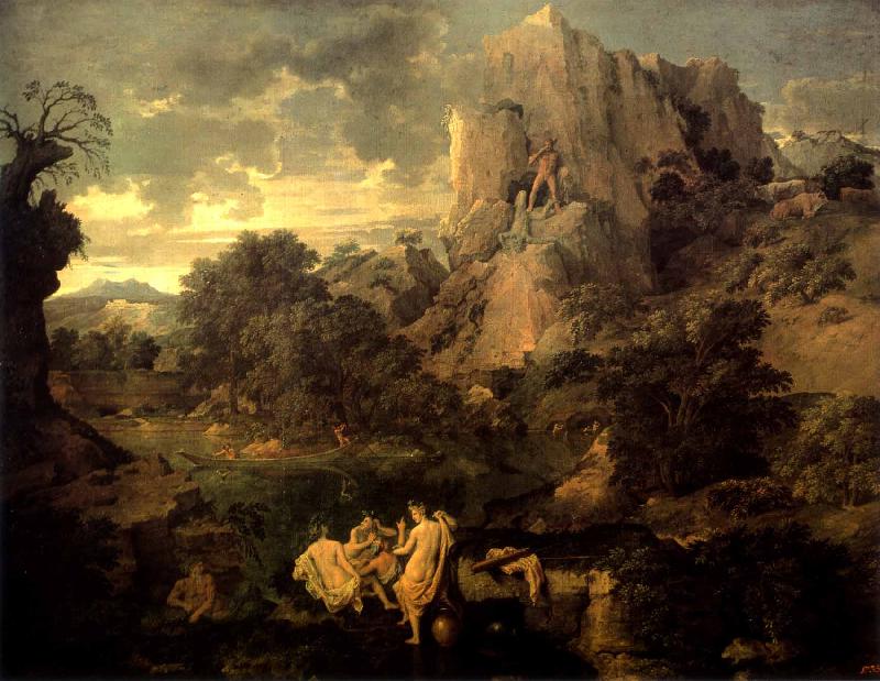Nicolas Poussin Landscape with Hercules and Cacus Sweden oil painting art
